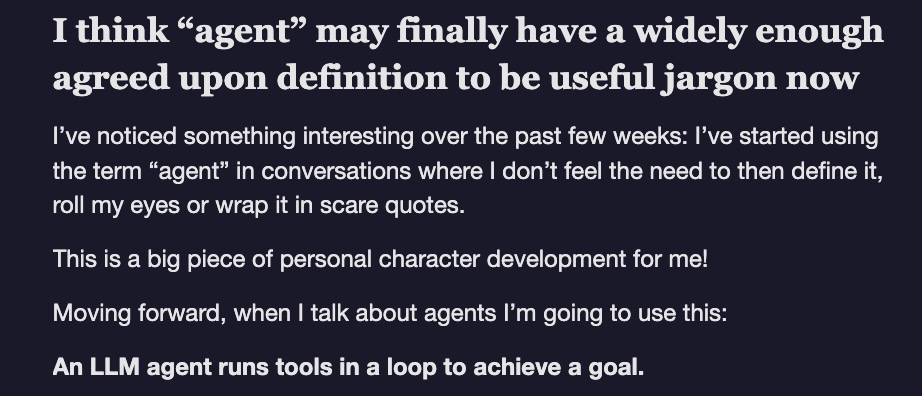 Simon Willison on agents